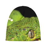 Emerald Tree Boa Snake Print Beanie