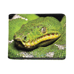 Emerald Tree Boa Snake Print Bifold Wallet