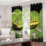 Emerald Tree Boa Snake Print Blackout Grommet Curtains