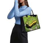 Emerald Tree Boa Snake Print Canvas Tote Bag