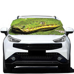 Emerald Tree Boa Snake Print Car Windshield Snow Cover