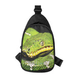Emerald Tree Boa Snake Print Chest Bag