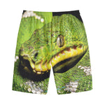 Emerald Tree Boa Snake Print Cotton Shorts