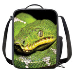 Emerald Tree Boa Snake Print Crossbody Lunch Bag