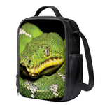 Emerald Tree Boa Snake Print Crossbody Lunch Bag