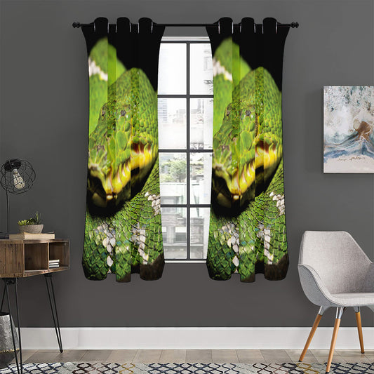 Emerald Tree Boa Snake Print Curtain