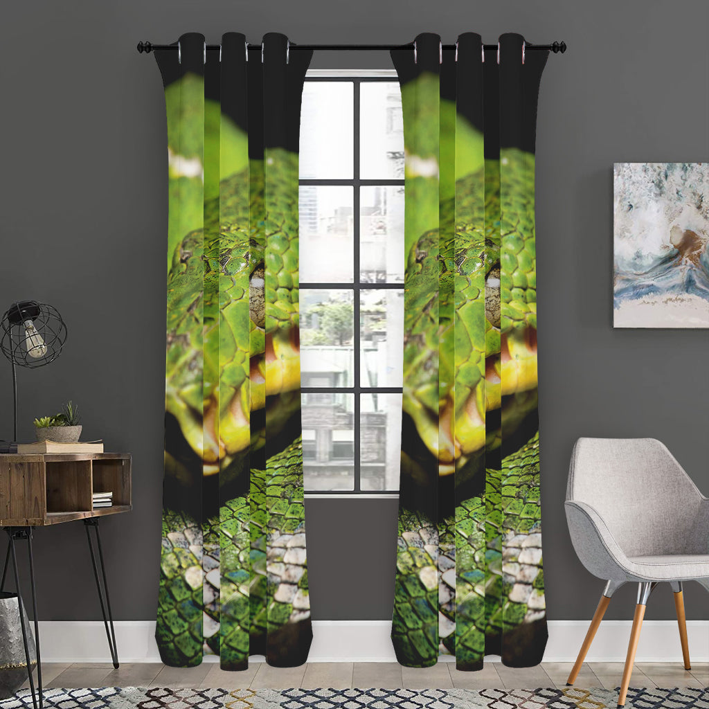 Emerald Tree Boa Snake Print Curtain