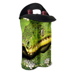 Emerald Tree Boa Snake Print Double Neoprene Wine Tote