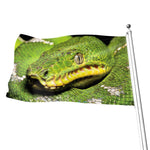 Emerald Tree Boa Snake Print Flag