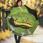 Emerald Tree Boa Snake Print Foldable Umbrella