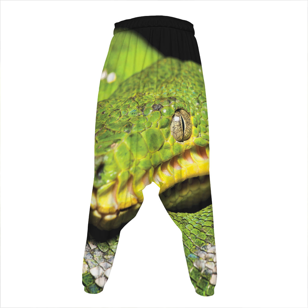 Emerald Tree Boa Snake Print Hammer Pants