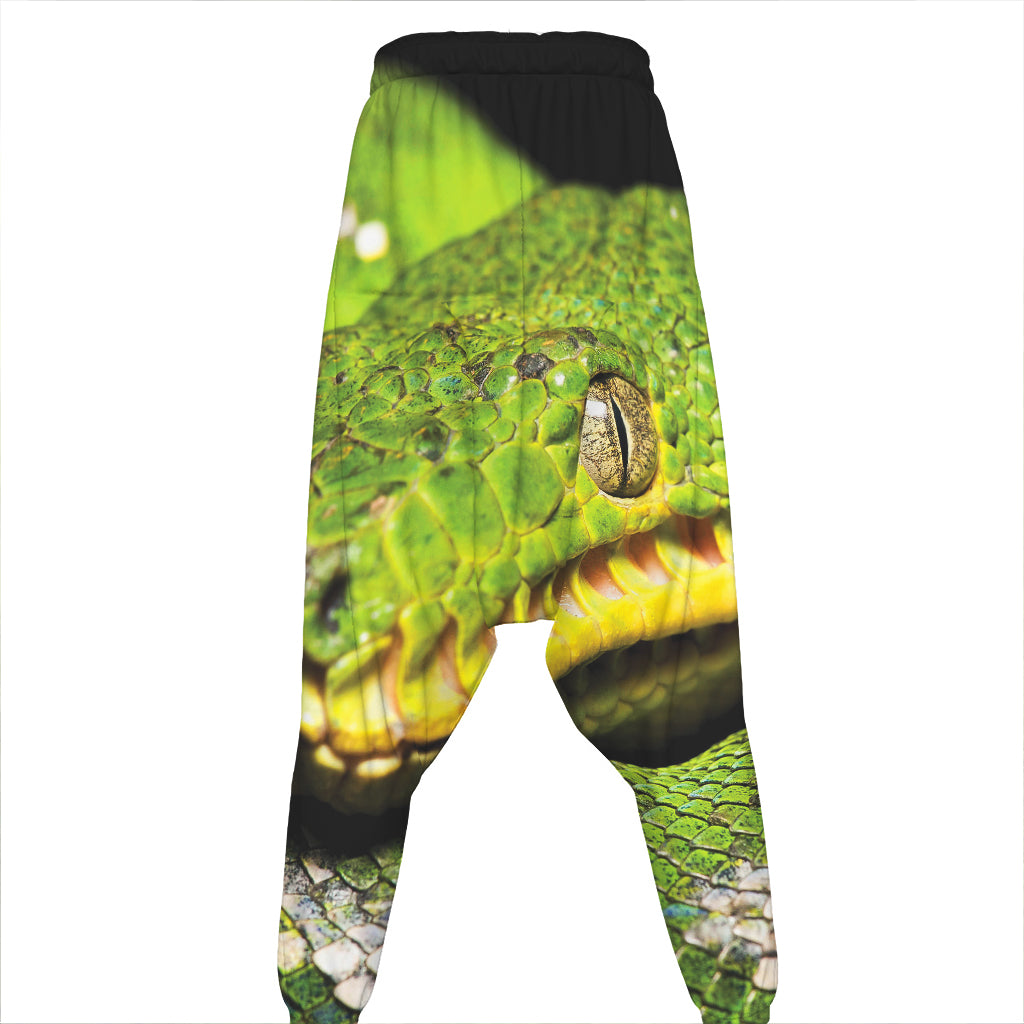 Emerald Tree Boa Snake Print Hammer Pants