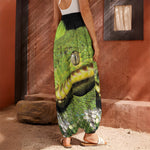 Emerald Tree Boa Snake Print Harem Pants