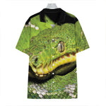 Emerald Tree Boa Snake Print Hawaiian Shirt