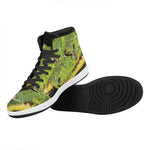 Emerald Tree Boa Snake Print High Top Leather Sneakers