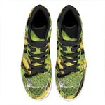 Emerald Tree Boa Snake Print High Top Leather Sneakers