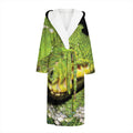 Emerald Tree Boa Snake Print Hooded Bathrobe