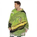Emerald Tree Boa Snake Print Hoodie Blanket