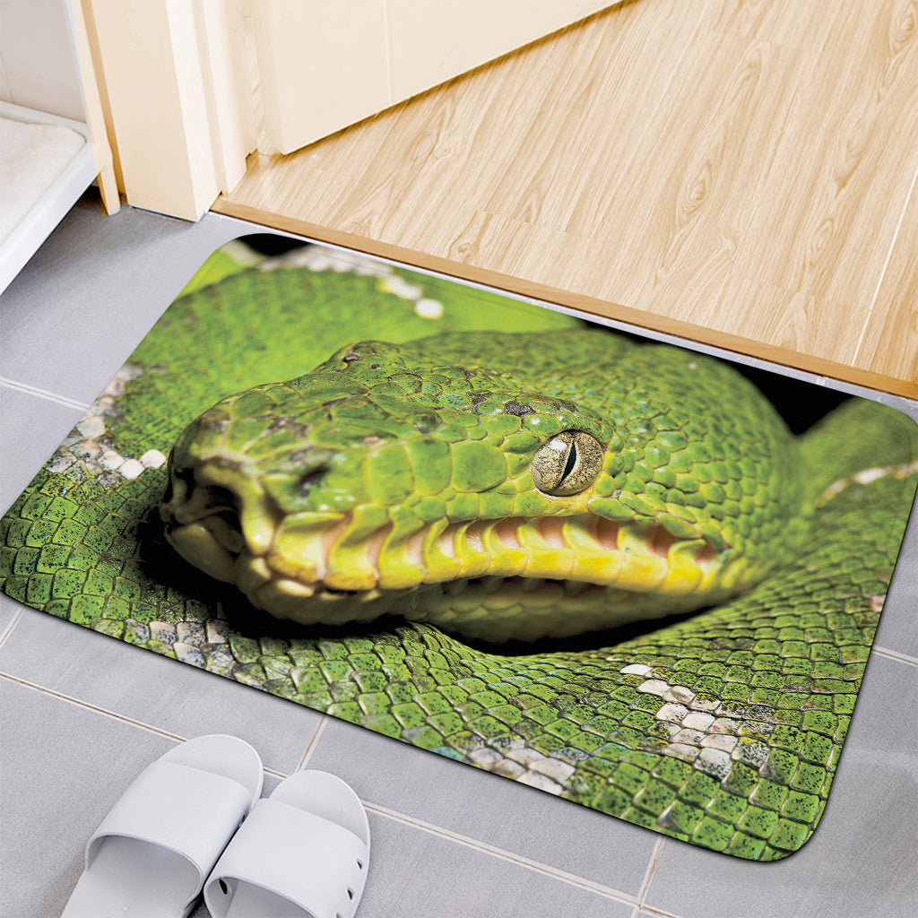 Emerald Tree Boa Snake Print Indoor Door Mat