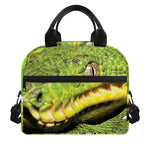 Emerald Tree Boa Snake Print Insulated Lunch Bag