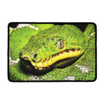 Emerald Tree Boa Snake Print Kitchen Mat