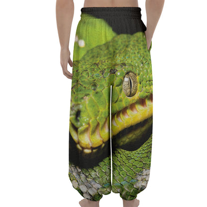 Emerald Tree Boa Snake Print Lantern Pants
