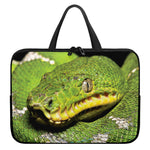 Emerald Tree Boa Snake Print Laptop Sleeve With Handle