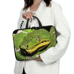 Emerald Tree Boa Snake Print Laptop Sleeve With Handle
