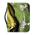 Emerald Tree Boa Snake Print Leather Bible Cover