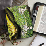 Emerald Tree Boa Snake Print Leather Bible Cover