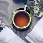 Emerald Tree Boa Snake Print Leather Coaster Set