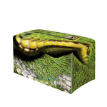 Emerald Tree Boa Snake Print Leather Tissue Box Cover