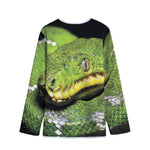 Emerald Tree Boa Snake Print Long Sleeve Short Coat