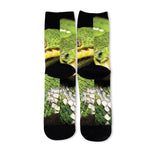 Emerald Tree Boa Snake Print Long Socks
