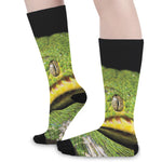 Emerald Tree Boa Snake Print Long Socks