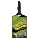 Emerald Tree Boa Snake Print Luggage Tag