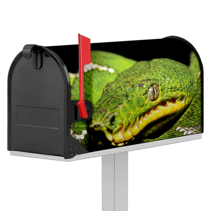 Emerald Tree Boa Snake Print Mailbox Cover