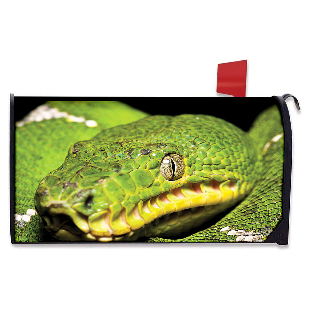 Emerald Tree Boa Snake Print Mailbox Cover