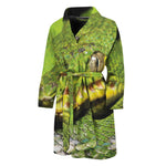 Emerald Tree Boa Snake Print Men's Bathrobe