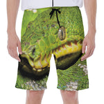 Emerald Tree Boa Snake Print Men's Beach Shorts