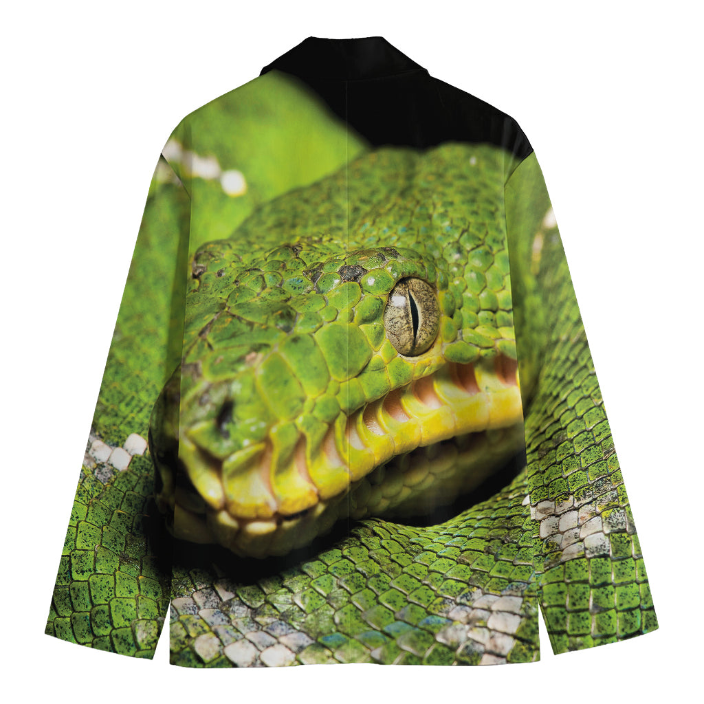 Emerald Tree Boa Snake Print Men's Blazer