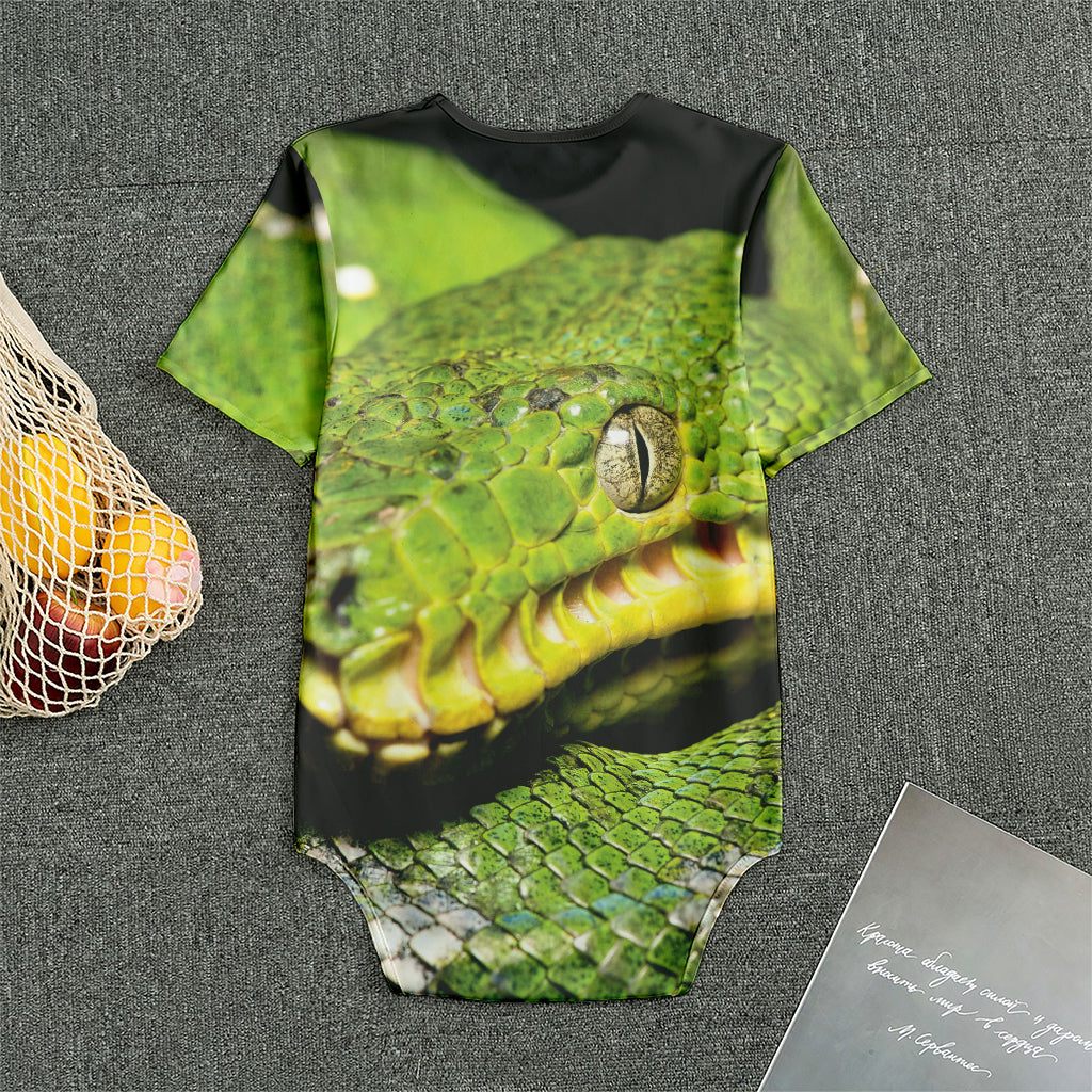 Emerald Tree Boa Snake Print Men's Bodysuit