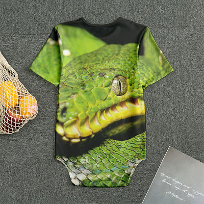 Emerald Tree Boa Snake Print Men's Bodysuit