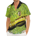 Emerald Tree Boa Snake Print Men's Deep V-Neck Shirt