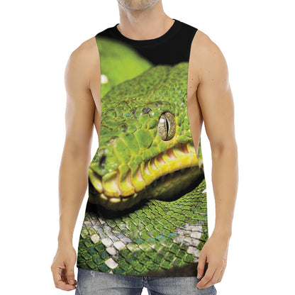 Emerald Tree Boa Snake Print Men's Muscle Tank Top