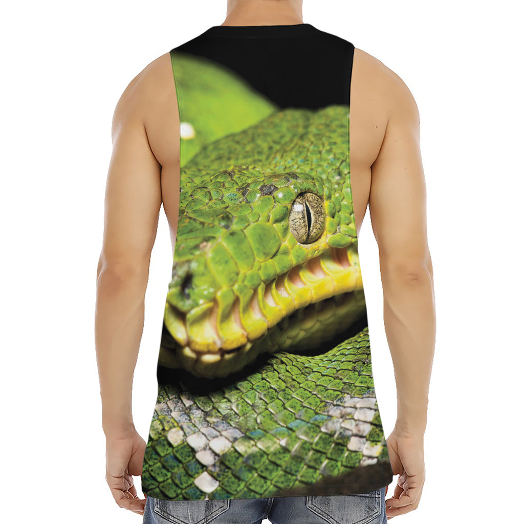 Emerald Tree Boa Snake Print Men's Muscle Tank Top