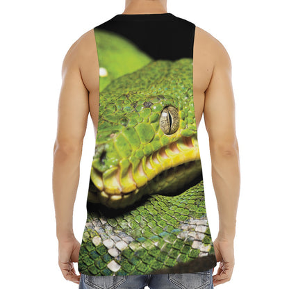 Emerald Tree Boa Snake Print Men's Muscle Tank Top