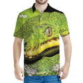 Emerald Tree Boa Snake Print Men's Polo Shirt