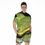Emerald Tree Boa Snake Print Men's Rompers