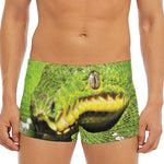 Emerald Tree Boa Snake Print Men's Short Boxer Briefs